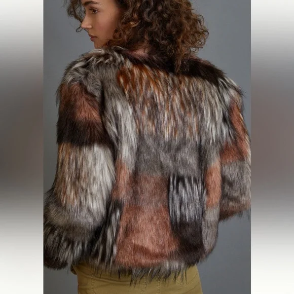 BB Dakota Brown Faux Fur Jacket - Picture 3 of 11